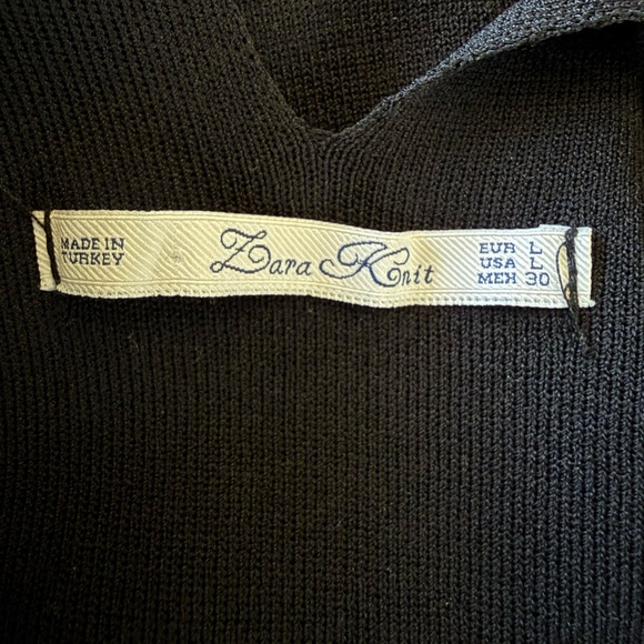 Zara Knit Open Back Midi Dress Size Large Bodycon - Picture 4 of 6